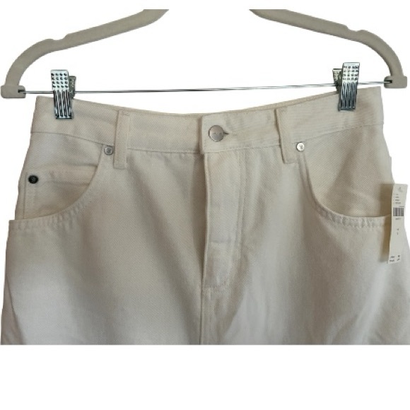 NWT Madi Pilcro Front Split White Denim Skirt - Raw Hem Size 6 - Picture 4 of 10